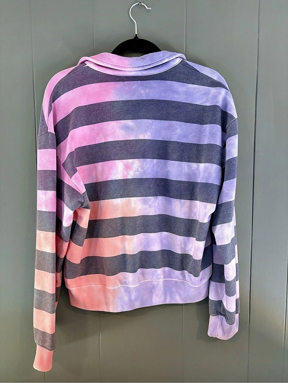 Sundry Gradient Tie Dye Polo Sweatshirt California Coastal Beach Lounge Rugby - Picture 4 of 4